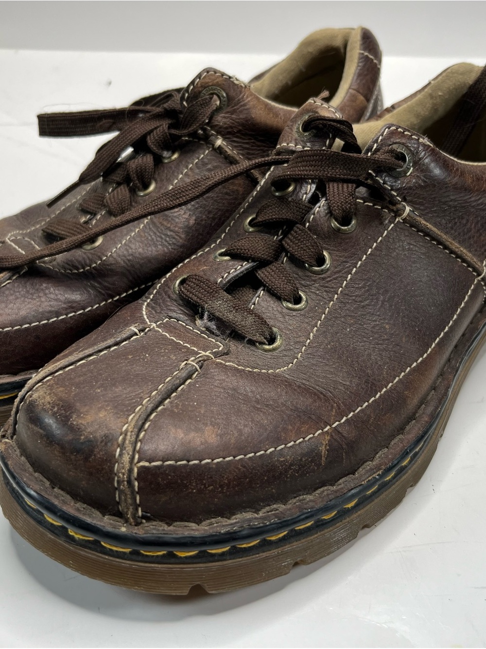 Dr. Martens Brown Leather Lace-Up Slip-On Loafers
